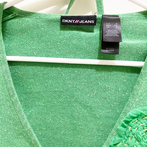 Unique DKNY Terry Knit Long Sleeve Crop Wrap Top S - Picture 5 of 14